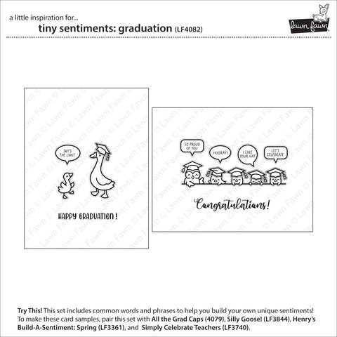 Lawn Fawn - Tiny Sentiments:  Graduation Die