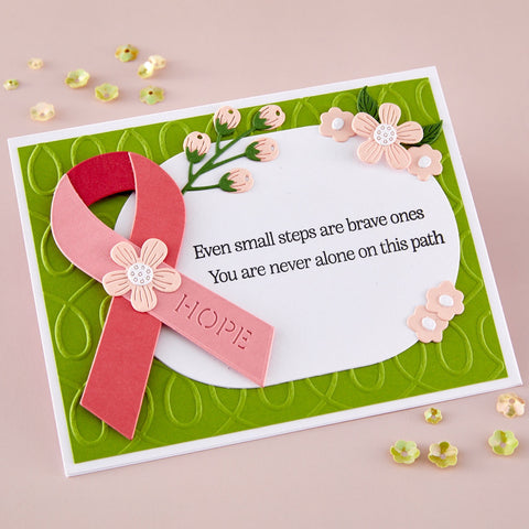 Spellbinders - Awareness Ribbon & Sentiments Stamp & Die Combo