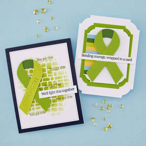 Spellbinders - Awareness Ribbon & Sentiments Stamp & Die Combo