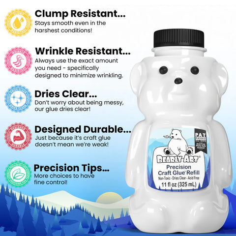 Bearly Art Precision Craft Glue THE REFILL (11 fl oz Bear Refill)