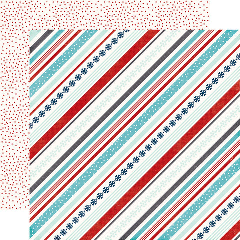 Echo Park - 12"x 12" Snowy Stripe (A Perfect Winter) Double-Sided Paper