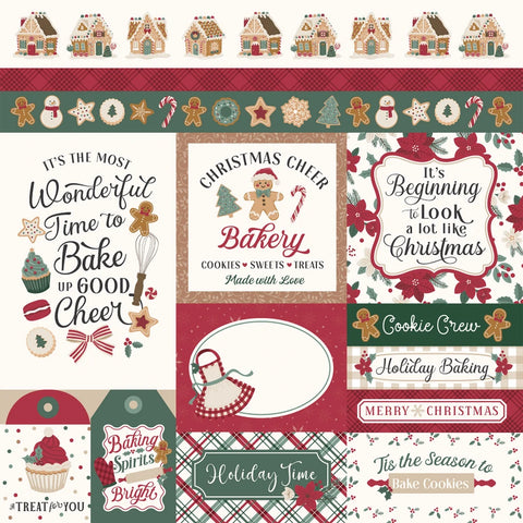Echo Park - 12"x 12" Multi Journaling Cards (Baking Christmas Cheer) Double-Sided Paper