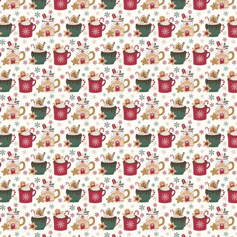 Echo Park - 12"x 12" Hot Chocolate Mugs (Baking Christmas Cheer) Double-Sided Paper