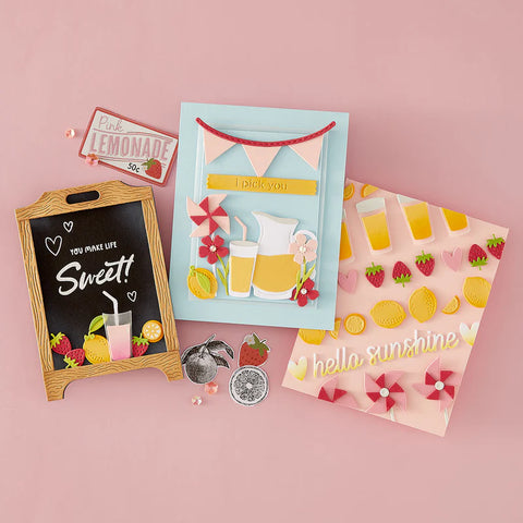 Spellbinders - Pink Lemonade Stand Dies with Simple Stories