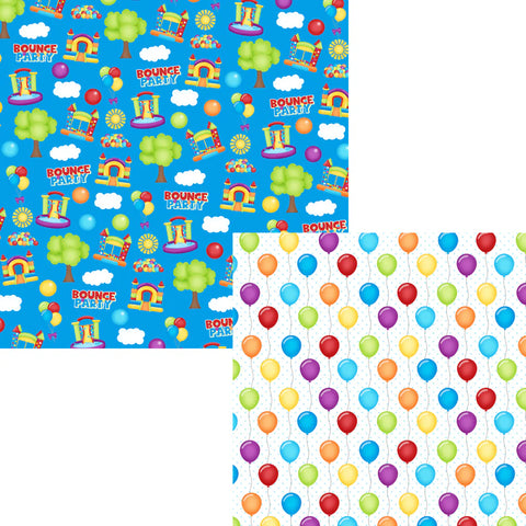 Scrapbook Supply - Bounce House & Balloons (Bounce House Collection) Double-Sided Paper
