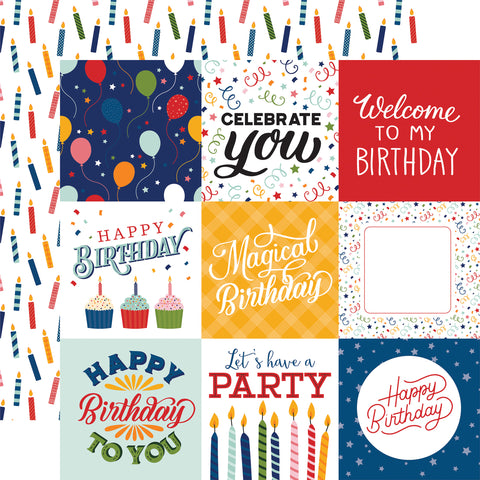 Echo Park - 12"x 12" Journaling Squares (Birthday Salutations) Double-Sided Paper
