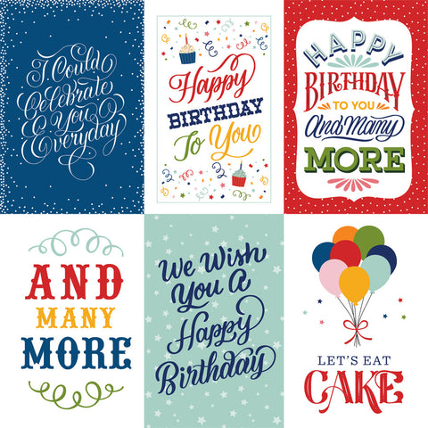 Echo Park - 12"x 12" 4x6 Journaling Cards (Birthday Salutations) Double-Sided Paper