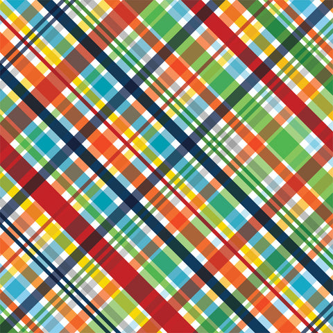 Echo Park 12"x 12" Explore Plaid (Blast Off) Double-Sided Paper