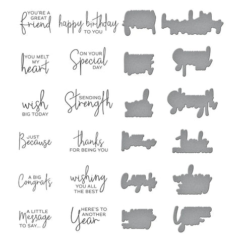 Spellbinders - A Little Message Press Plate & Die Set (BetterPress System)