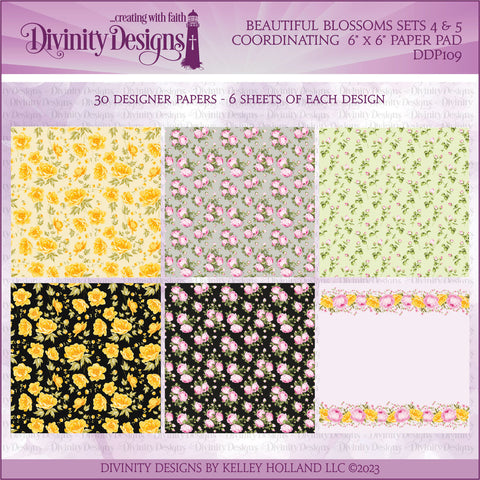 Divinity Designs - Beautiful Blossoms 6x6 Paper Pad (Sets 4 & 5)