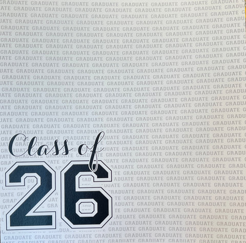 12" x 12" Class of Letterman (2026) Single-Sided Paper