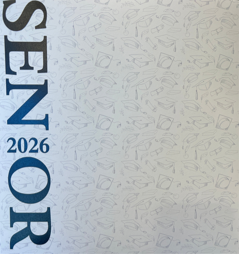 12" x 12" Senior Year Grad Caps (2026) Double-Sided Paper