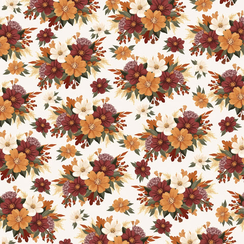 Carta Bella - 12"x 12" Fall Floral Bunches (Here Comes Autumn) Double-Sided Paper
