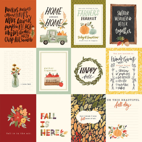 Carta Bella - 12"x 12" 3x4 Journaling Cards (Hello Autumn) Double-Sided Paper