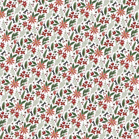 Carta Bella - Christmas Farm Floral (Home for Christmas) Double-Sided Paper