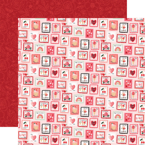 Carta Bella - 12'x 12" Love Letter Stamps (My Valentine) Double-Sided Paper