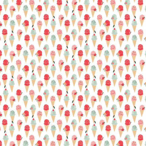 Carta Bella - 12'x 12" Ice Cream Cones (My Valentine) Double-Sided Paper
