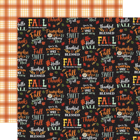 Carta Bella - 12"x 12"Fall Sweet Fall (Welcome Autumn) Double-Sided Paper