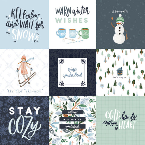 Carta Bella - 12"x 12" 4x4 Journaling Cards (Winter Market) Double-Sided Paper