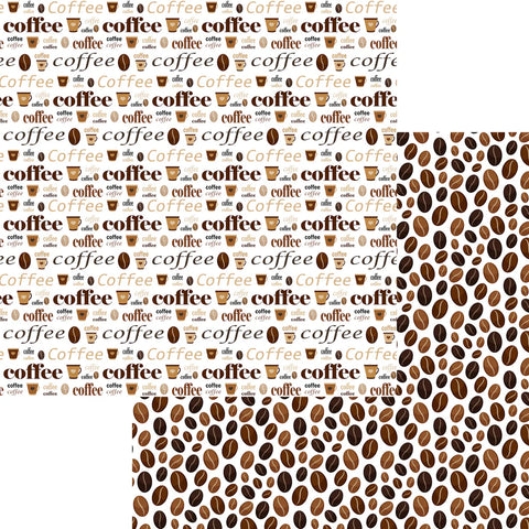 Scrapbook Supply - Oh Beans (Coffee Lover Collection) Double-Sided Paper