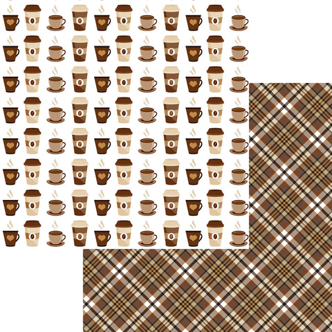 Scrapbook Supply - Go Cup (Coffee Lover Collection) Double-Sided Paper