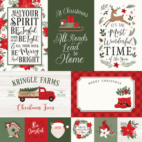 Echo Park 12"x 12" 4x6 Journaling Cards (Christmas Time) Double-Sided Paper