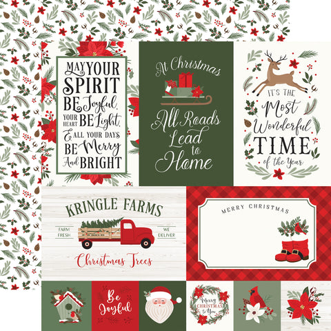 Echo Park 12"x 12" 4x6 Journaling Cards (Christmas Time) Double-Sided Paper