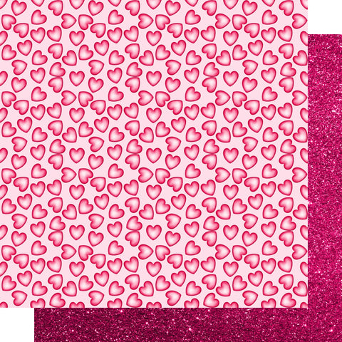 Scrapbook Supply - 12'x 12" Floating Hearts (Cupid's Calling Collection) Double-Sided Paper