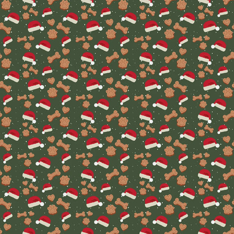 Scrapbook Supply - 12"x 12" Santa Bones (Merry Woofmas Collection) Double-Sided Paper