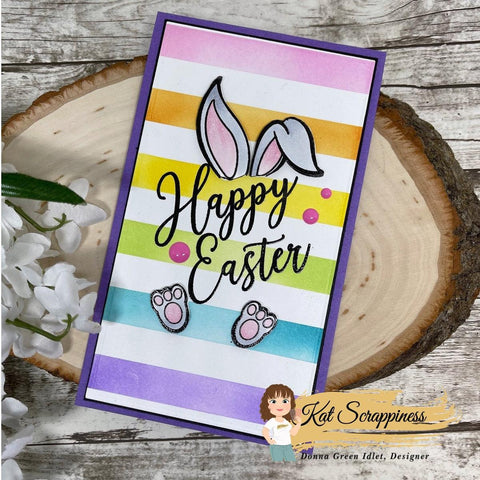 Kat Scrappiness - Happy Easter Bunny 3"x 4" Stamp Set