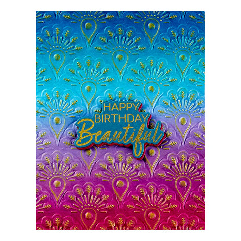 Spellbinders - Peacock Motif 3D Embossing Folder