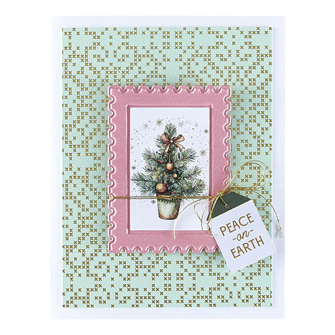 Spellbinders - Postage Stamps 3D Emboss & Cut Embossing Folder (Holiday Magic Collection)
