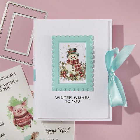 Spellbinders - Postage Stamps 3D Emboss & Cut Embossing Folder (Holiday Magic Collection)