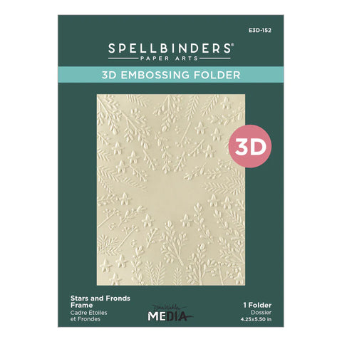 Spellbinders - Stars & Fronds Frame 3D Embossing Folder (Starry Holiday Collection)