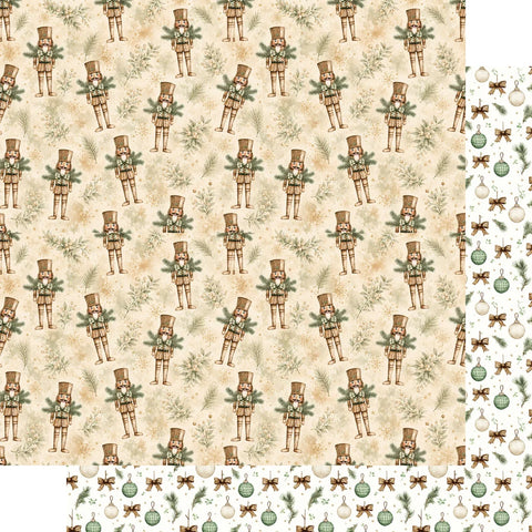 Scrapbook Supply - 12"x 12" Nutcracker (Evergreen Christmas Collection) Double-Sided Paper