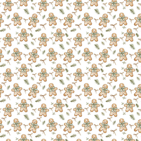 Scrapbook Supply - 12"x 12" Gingerbread Greeting (Evergreen Christmas Collection) Double-Sided Paper