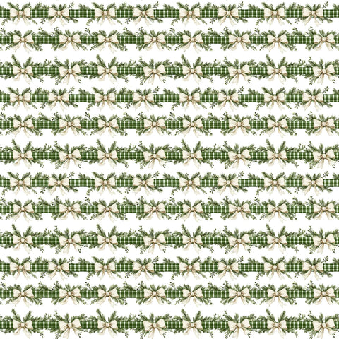 Scrapbook Supply - 12"x 12" Tied with a Bow (Evergreen Christmas Collection) Double-Sided Paper