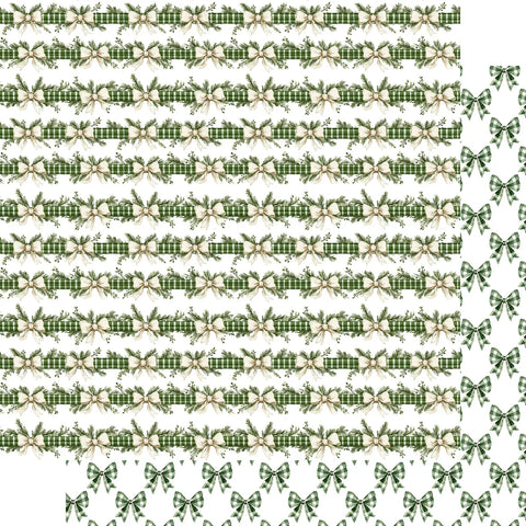 Scrapbook Supply - 12"x 12" Tied with a Bow (Evergreen Christmas Collection) Double-Sided Paper