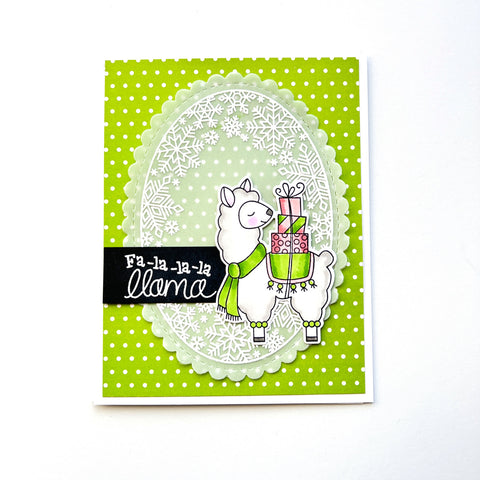 Newton's Nook - Snowflake Oval Stamp Set