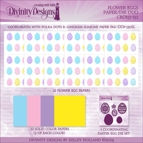 Divinity Designs - Flower Eggs Paper/Die Duo (CBD157-132)