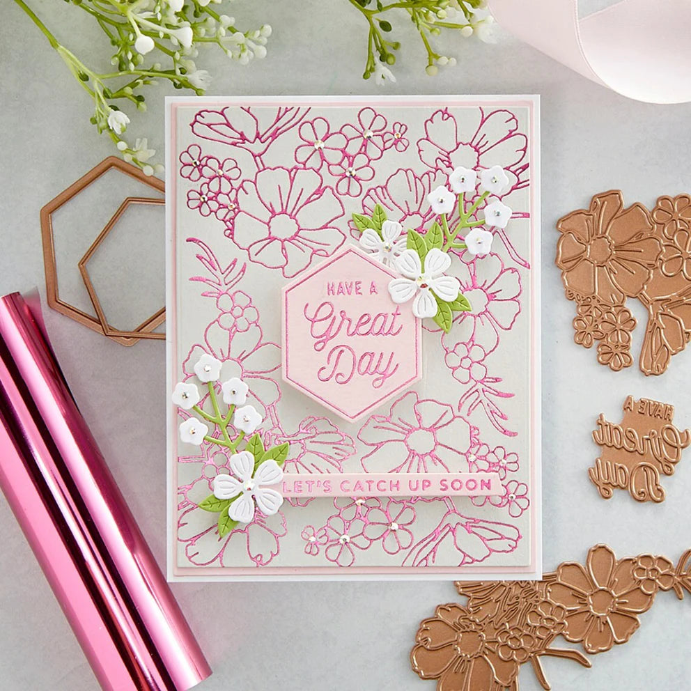 Spellbinders Set Fustelle Metalliche 'Mini Fioriture E Rametti' - 44 Pezzi Per Scrapbooking E Biglietti Fai Da Te