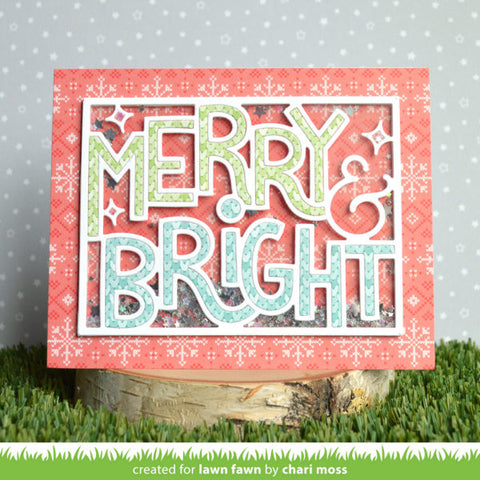 Lawn Fawn - Giant Outlined Merry & Bright Die