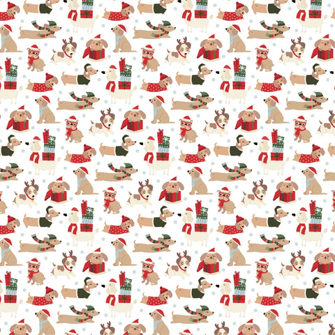 Echo Park - 12"x 12" Puppies & Presents (Here Comes Santa Paws) Double-Sided Paper