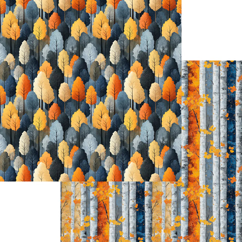 Scrapbook Supply - Beautiful Birch (Indigo Fall Collection) Double-Sided Paper