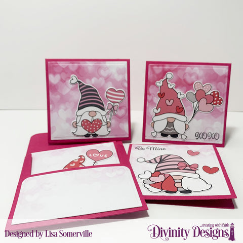 Divinity Designs - Valentine Gnomes #1 Paper/Die Duo (CBD823-127)