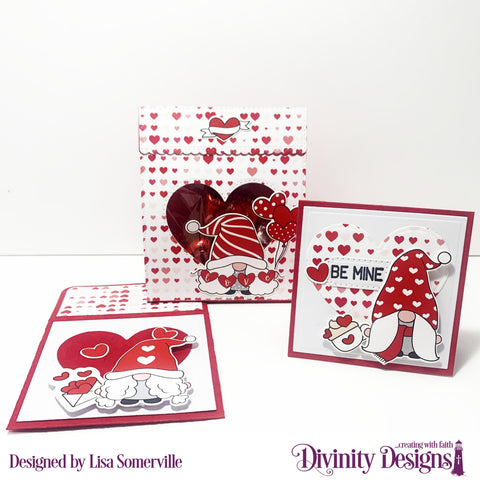 Divinity Designs - Valentine Gnomes #2 Paper/Die Duo (CBD823-128)