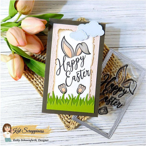 Kat Scrappiness - Happy Easter Bunny 3"x 4" Stamp Set