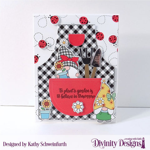 Divinity Designs - Gardening Gnomes Paper/Die Duo (CBD726-90SL)