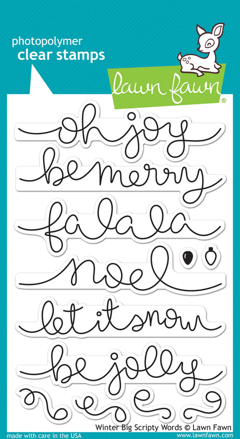 Lawn Fawn - Winter Big Scripty Words Stamp Set