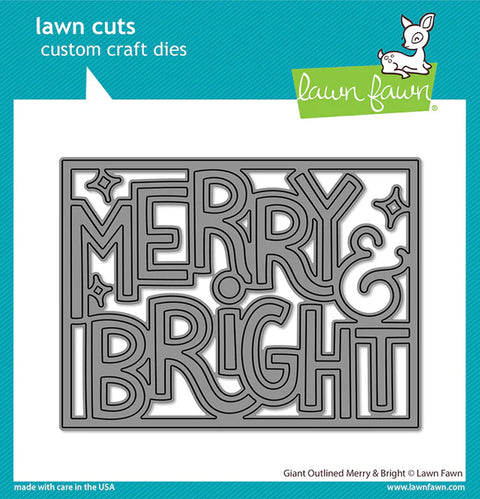 Lawn Fawn - Giant Outlined Merry & Bright Die